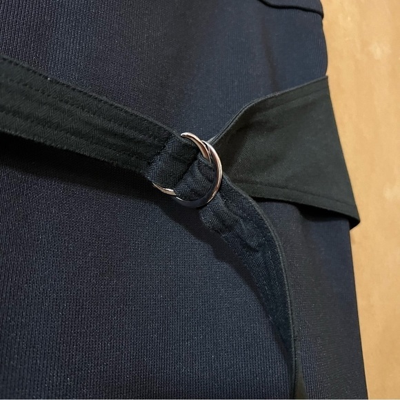 L.A.M.B. | Pencil Mini Skirt Buckle Belt Reversible Stretch Knit Black Size S - Picture 6 of 8